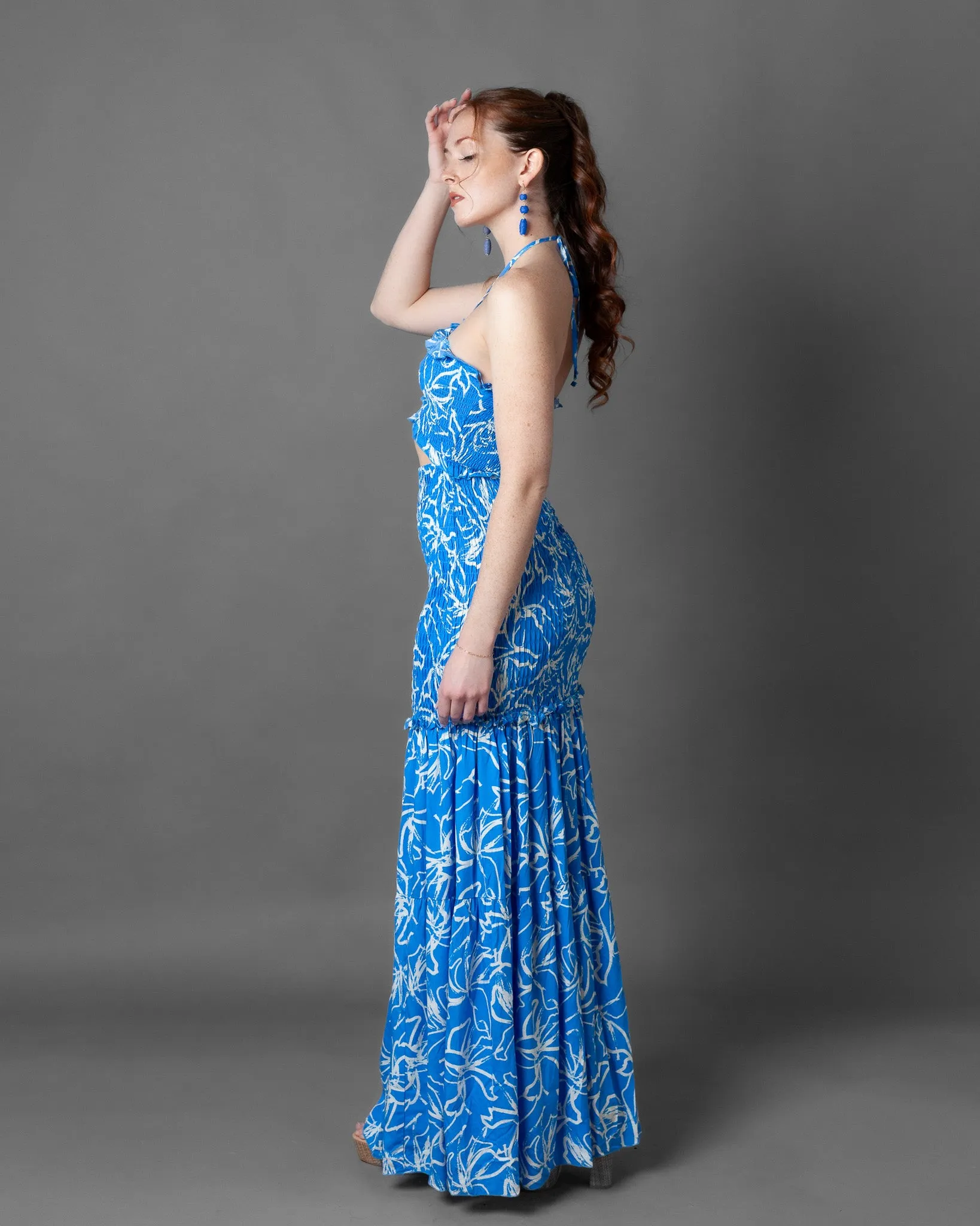 Jakarta Strapless Scrunch Maxi Dress