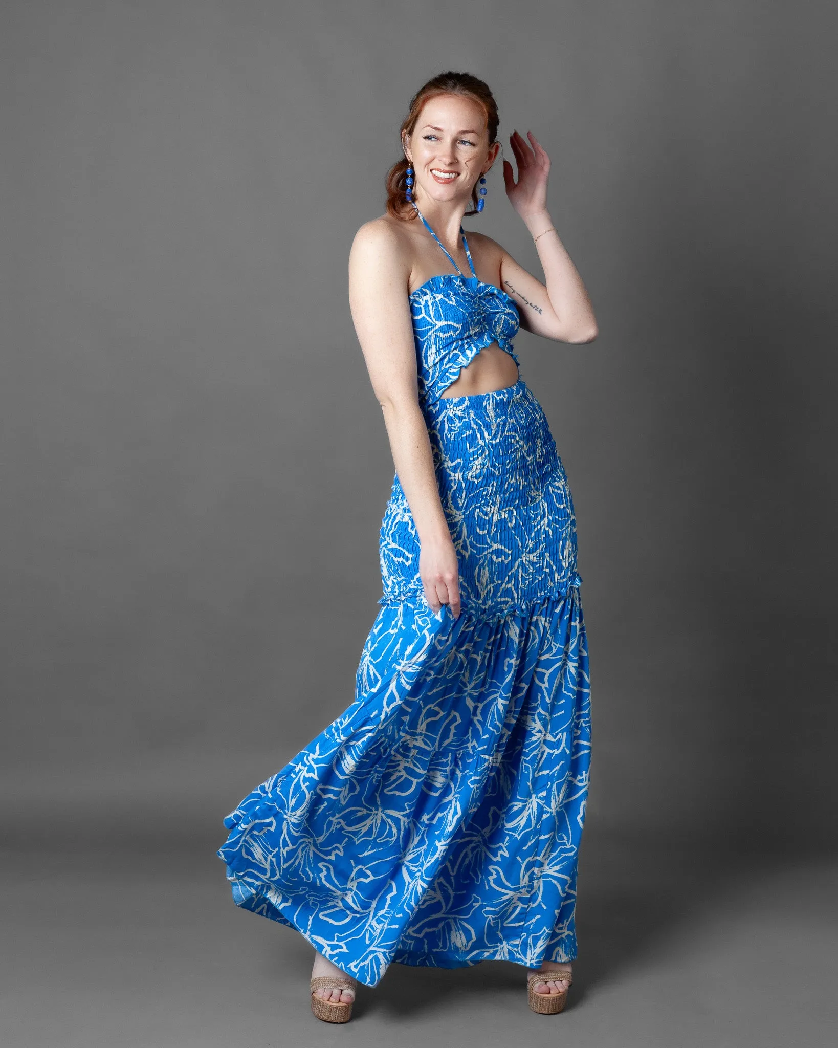 Jakarta Strapless Scrunch Maxi Dress