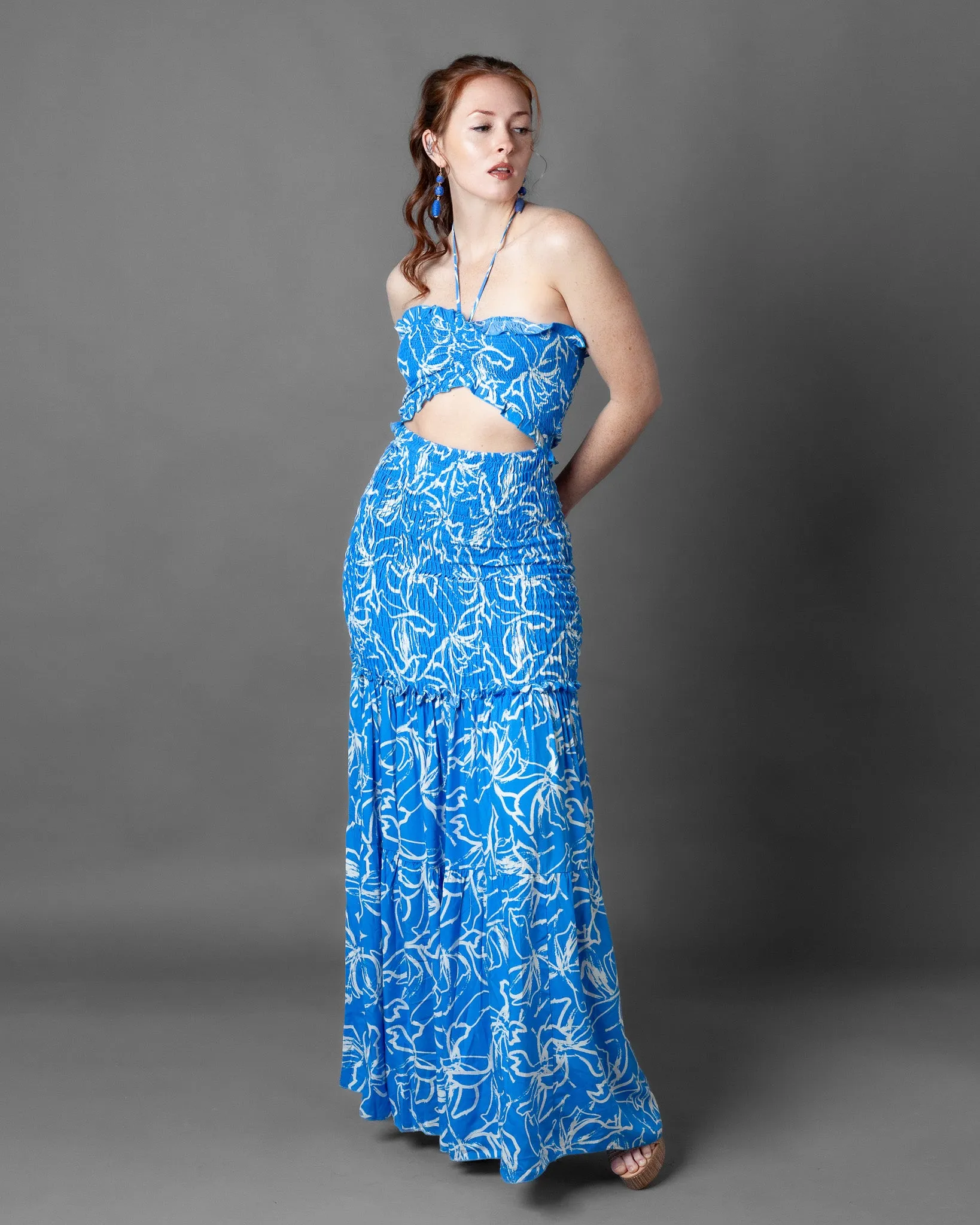 Jakarta Strapless Scrunch Maxi Dress