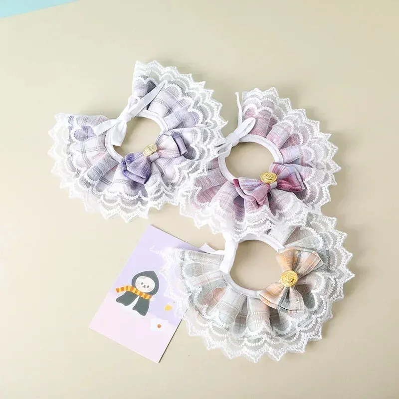 Jeweled Pearl Dog Collar with Satin Ribbon Bow