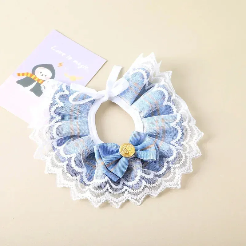Jeweled Pearl Dog Collar with Satin Ribbon Bow