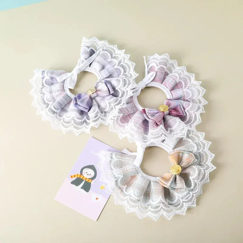 Jeweled Pearl Dog Collar with Satin Ribbon Bow