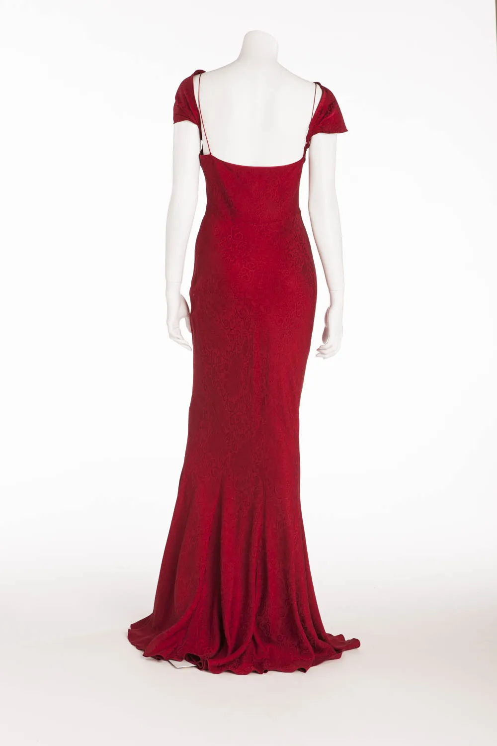 John Galliano - Burgundy Silk Dress - FR 38