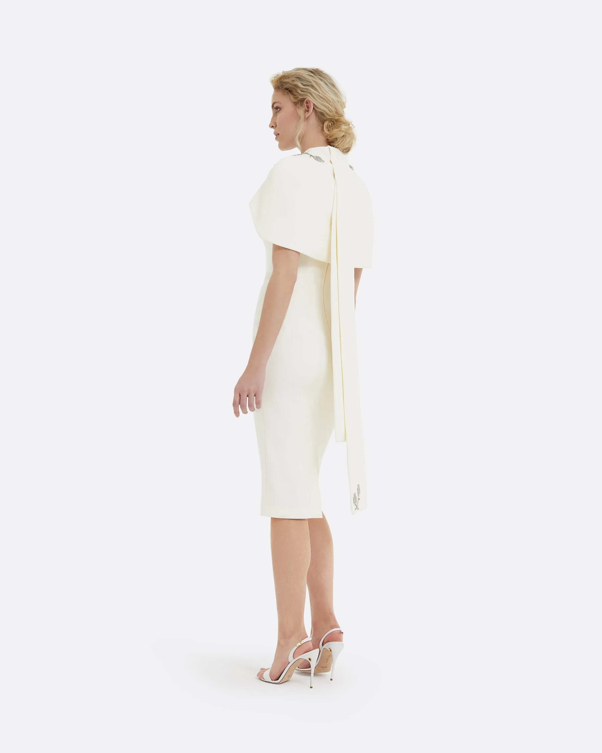 Kalika Flower Bud Embroidered Midi Dress