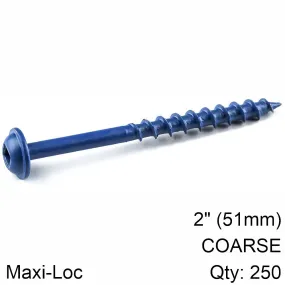 KREG KREG BLUE KOTE POCKET HOLE SCREWS 51MM 2.00' #8 COARSE THREAD MX LOC 2 KR SML-C2B-250-INT