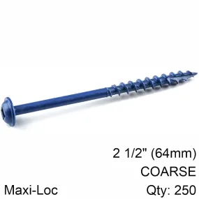 KREG KREG BLUE KOTE POCKET HOLE SCREWS 64MM 2.50' #8 COARSE THREAD MX LOC 2 KR SML-C250B-250-INT