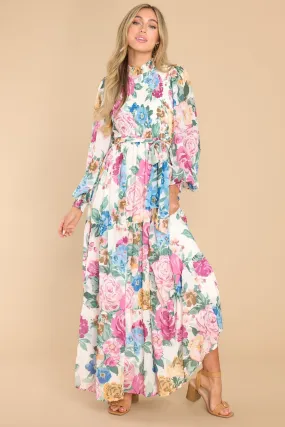Ladylike Ivory Floral Maxi Dress