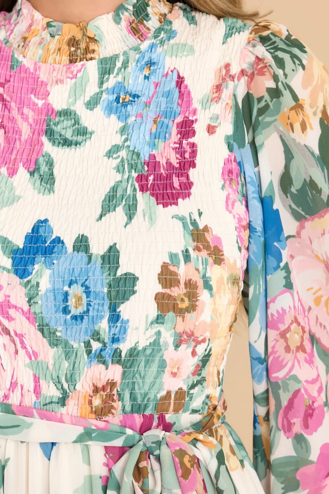 Ladylike Ivory Floral Maxi Dress