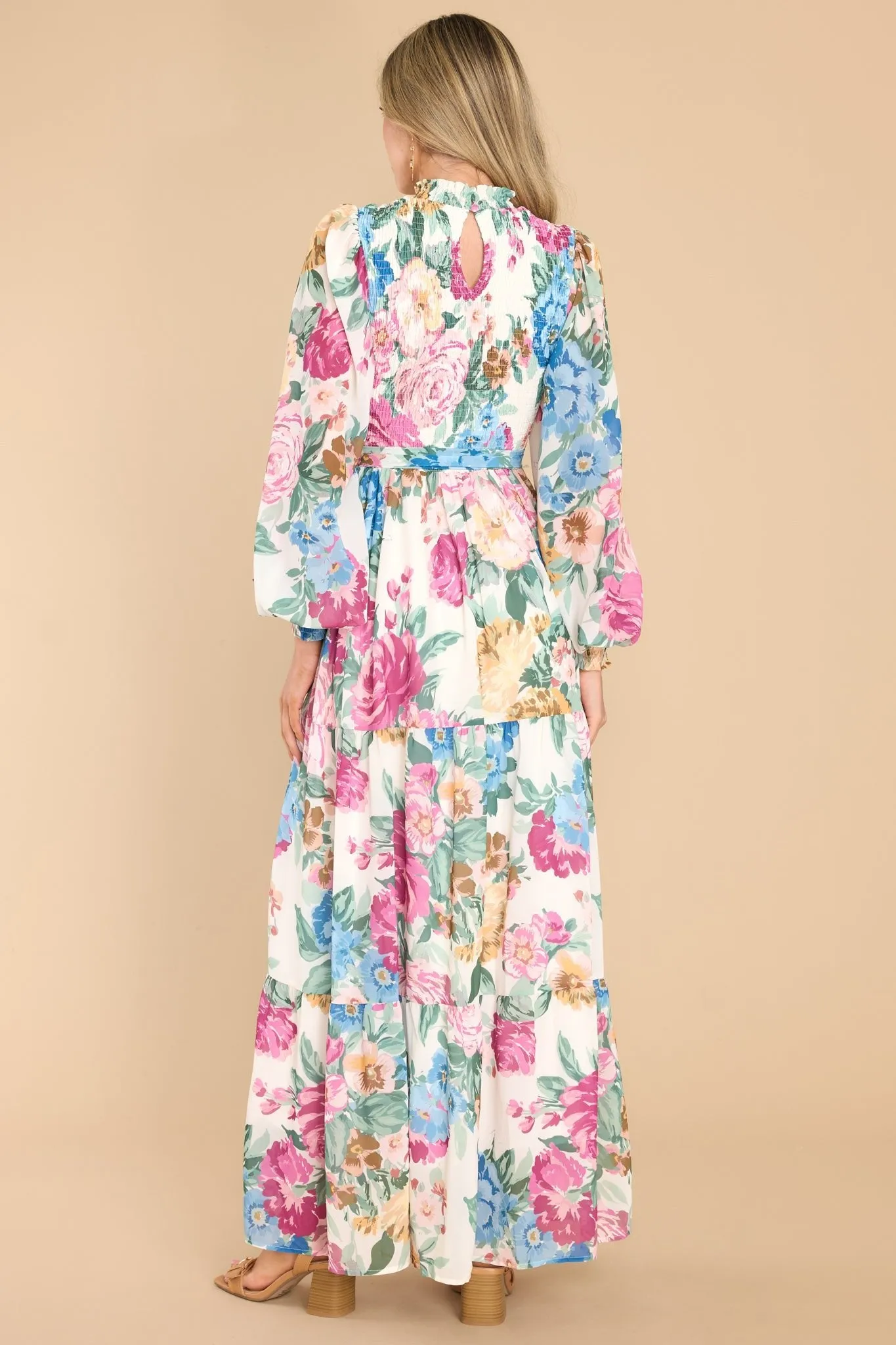 Ladylike Ivory Floral Maxi Dress