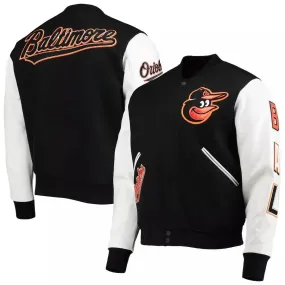 Letterman Baltimore Orioles Pro Standard Black and White Varsity Jacket