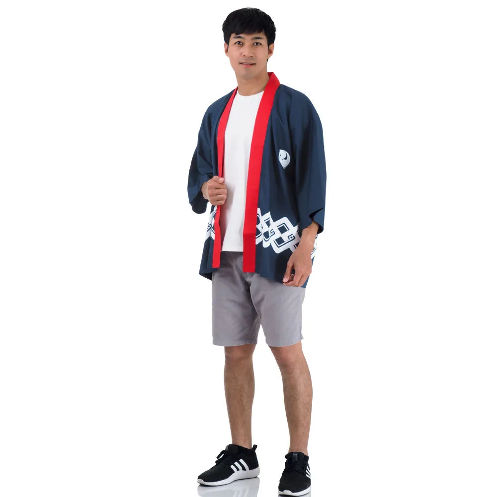Light Blue Japanese Happi Kimono Jacket Aoi Breeze