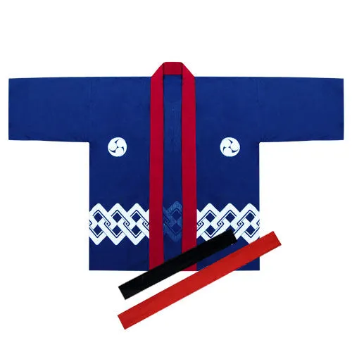 Light Blue Japanese Happi Kimono Jacket Aoi Breeze