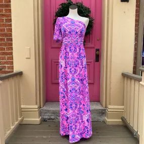 Lilly Pulitzer solana one shoulder turtle tidepool dress size XL NWT