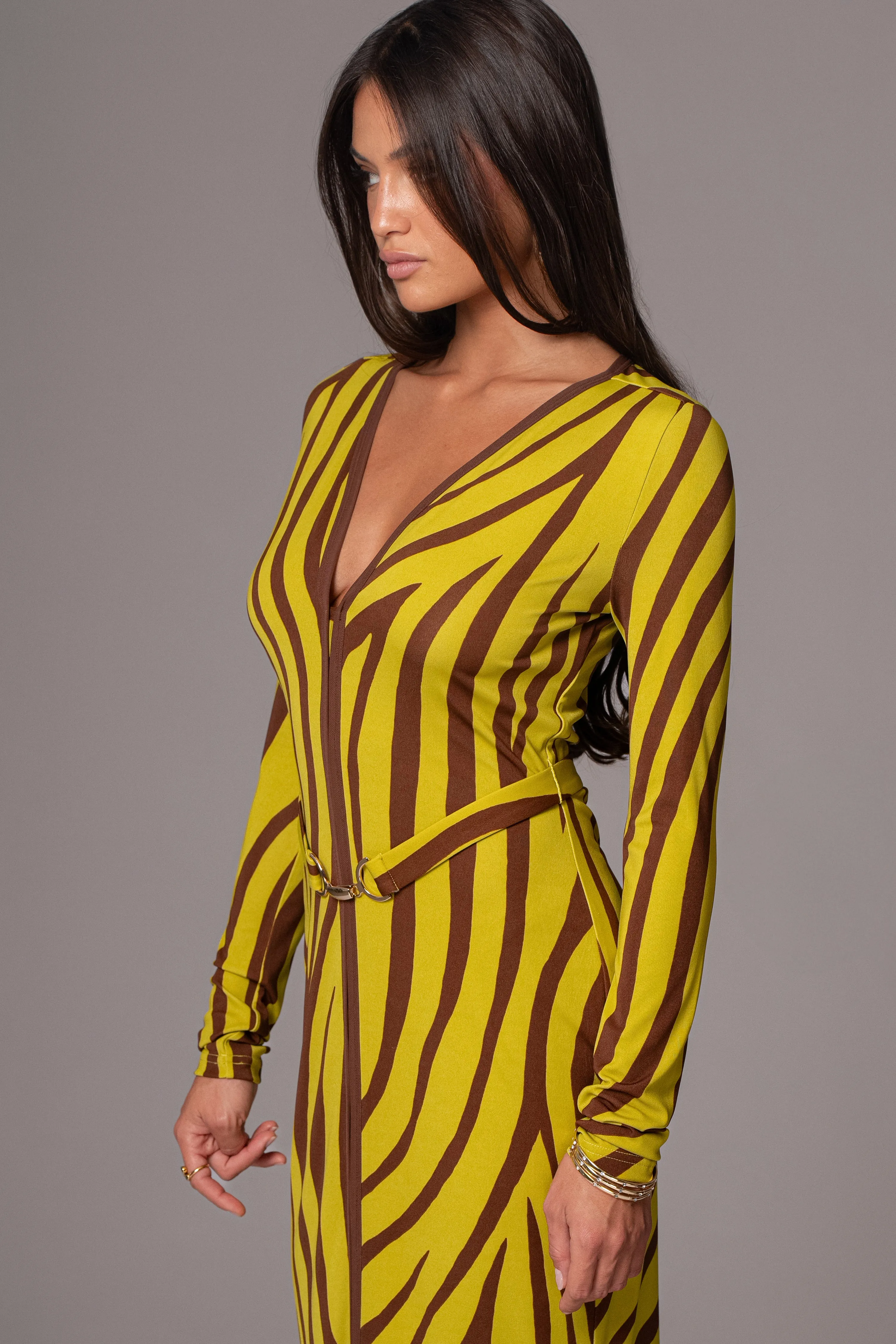 Lime Print Juki Maxi Dress