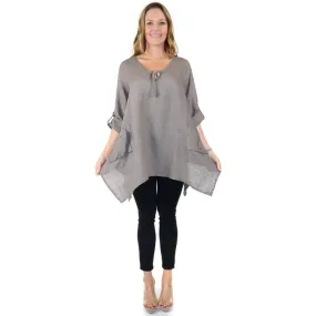 Linen & Gauze Relaxed Fit Linen Fango/Slate Tunic (Women's)