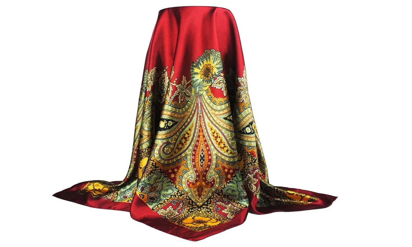 Long 90*90cm Polyester Square Scarf