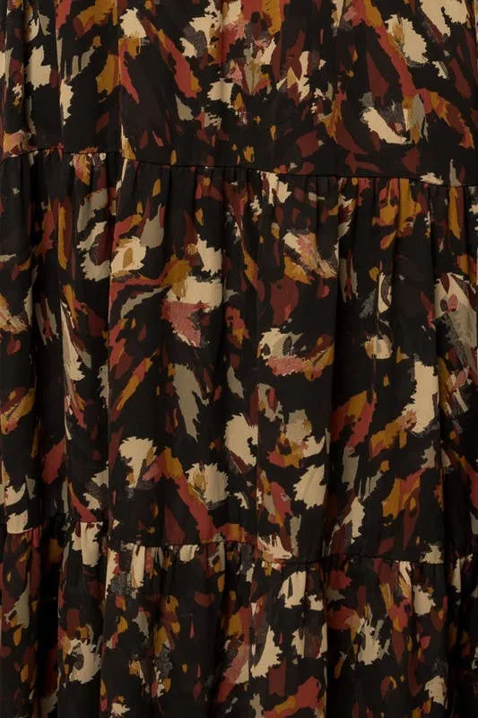 Long Sleeve Abstract Maxi Dress