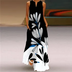 Luna Luxe Maxi Black and White Dress