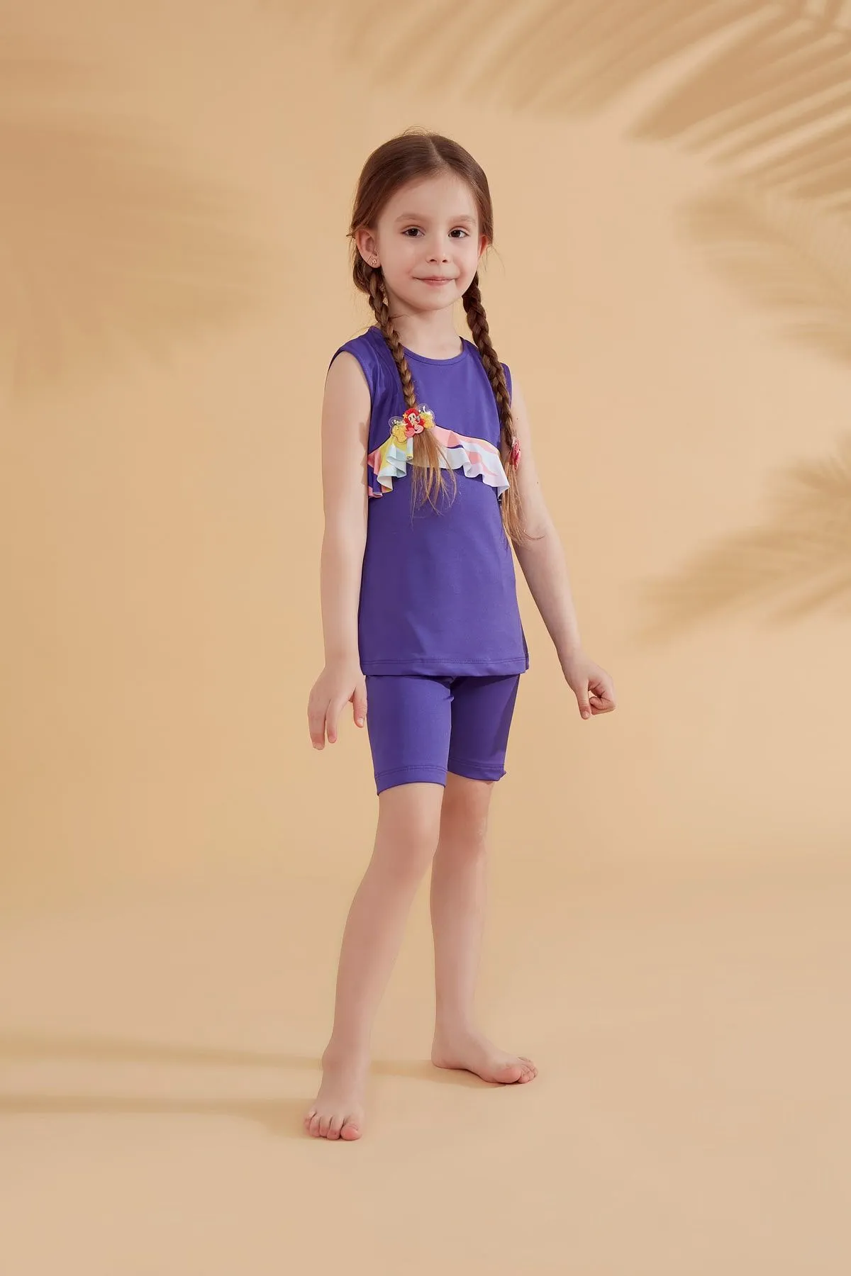 Lycra Purple Kids Swimsuit K2321