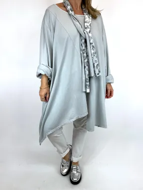 Made in Italy Lagenlook Cleo Scarf Top in Light Grey. code 57656