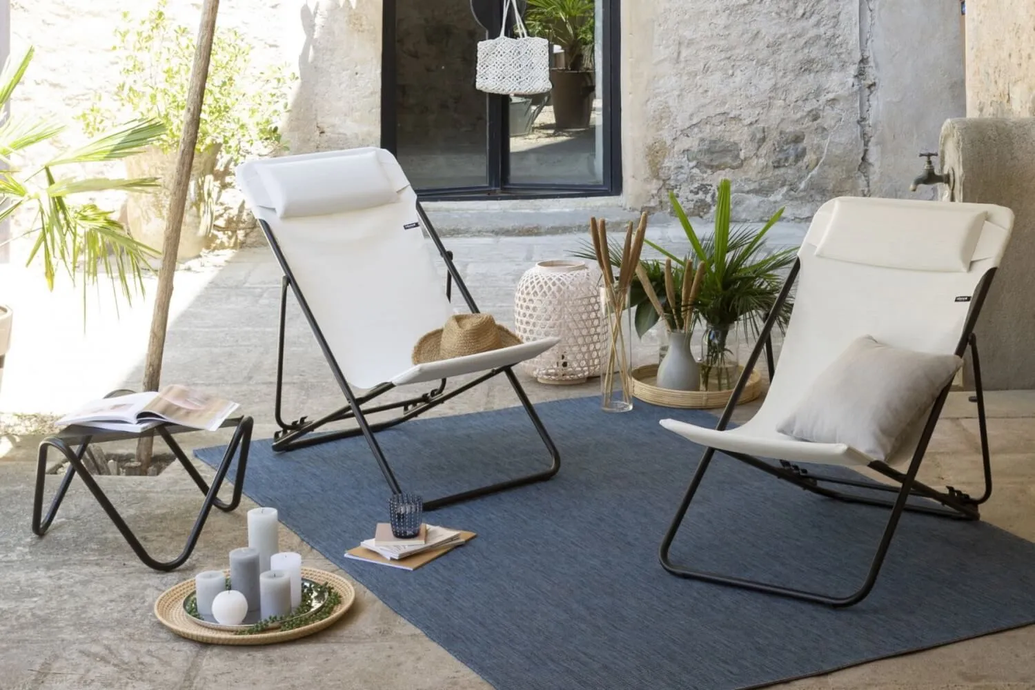 Maxi Transat Plus deckchair with headrest