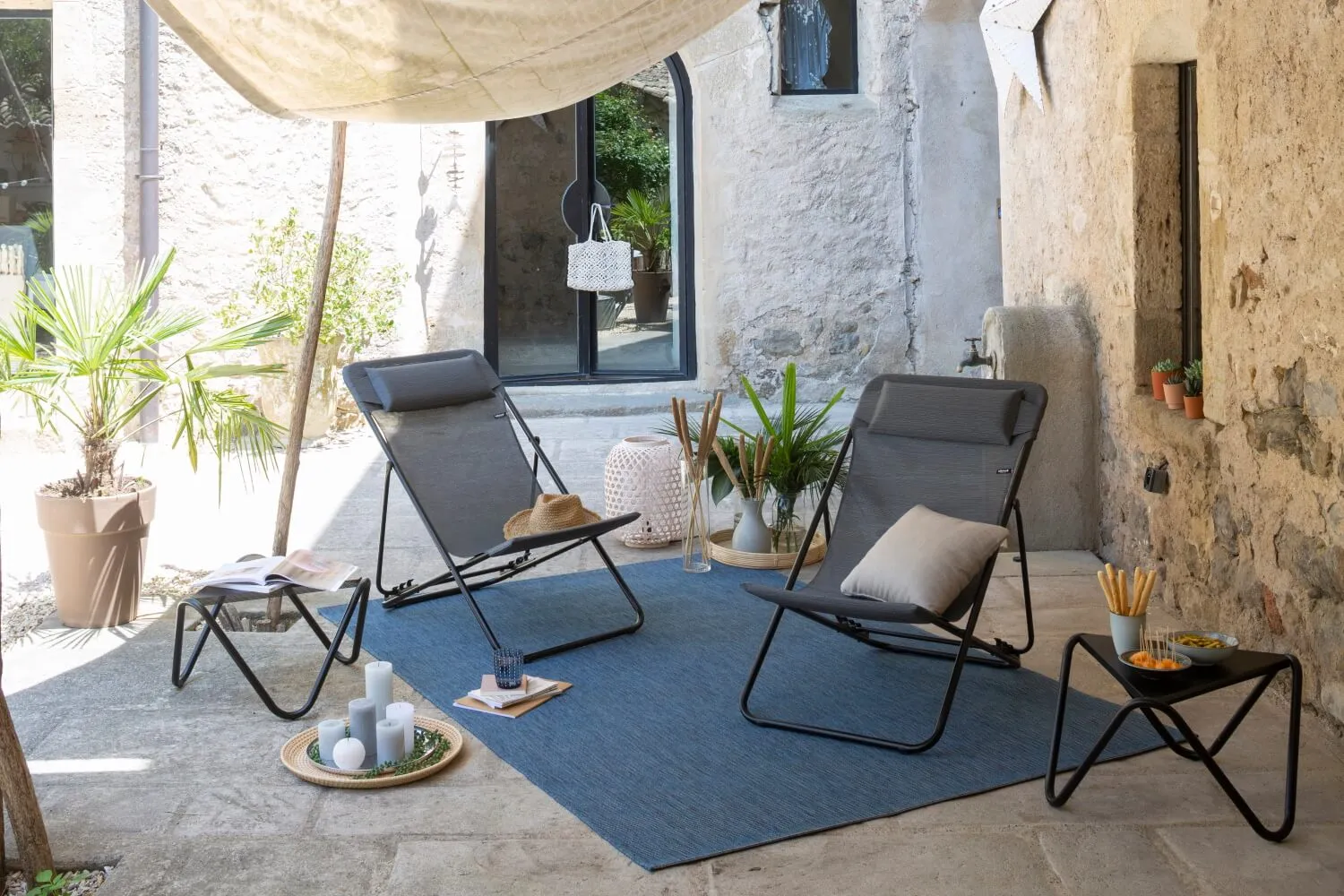 Maxi Transat Plus deckchair with headrest