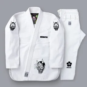 Meerkatsu Laughing Hannya Kimono -White