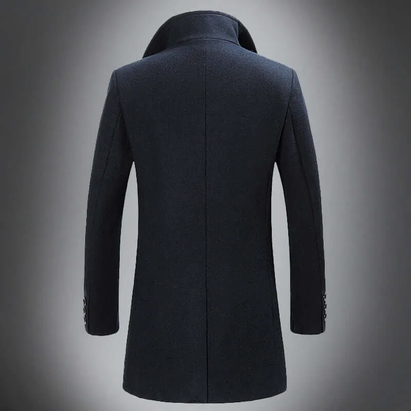 Men's Classic Wool Blend Mid-Length Coat