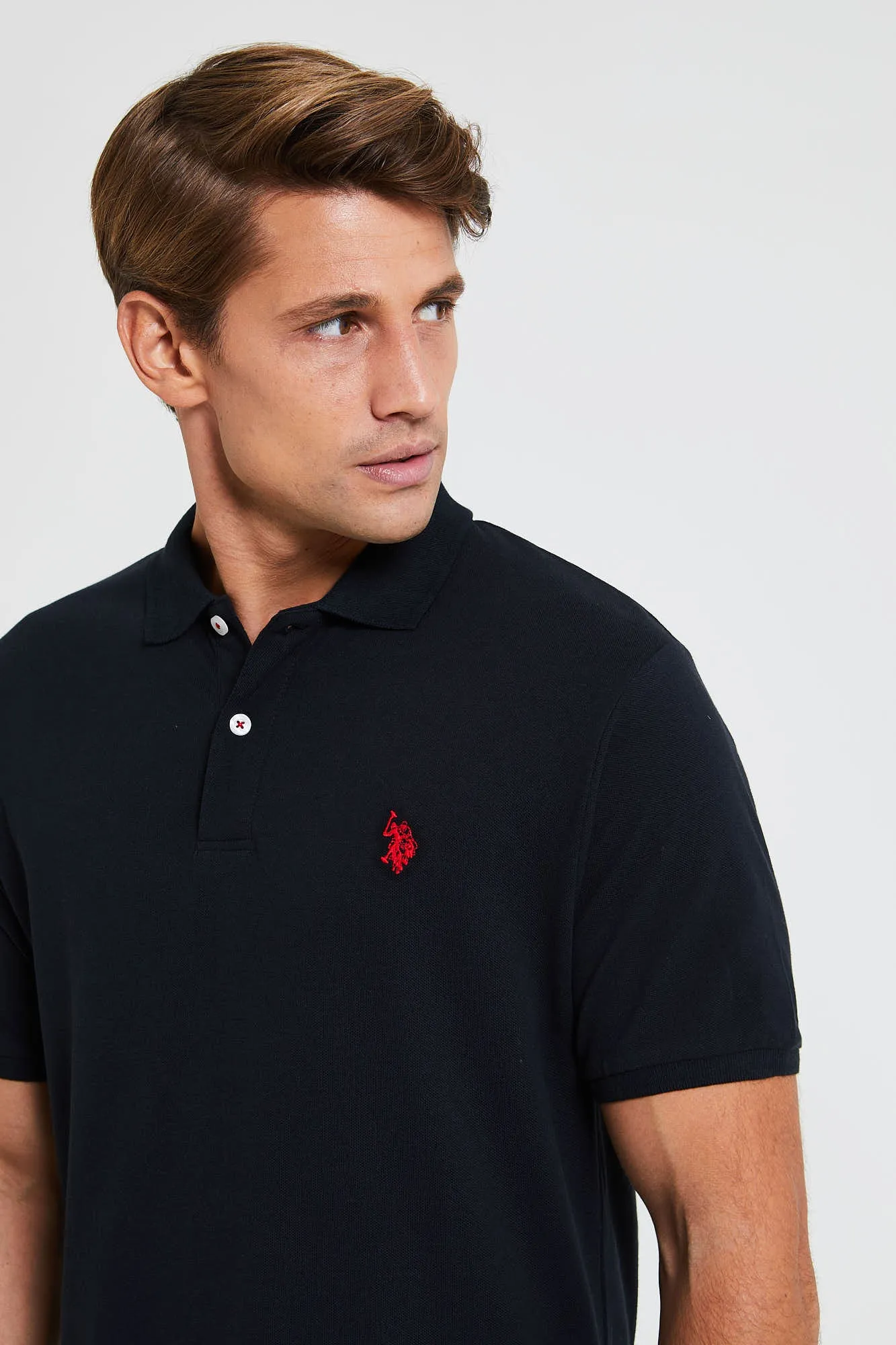 Mens Pique Polo Shirt in Black