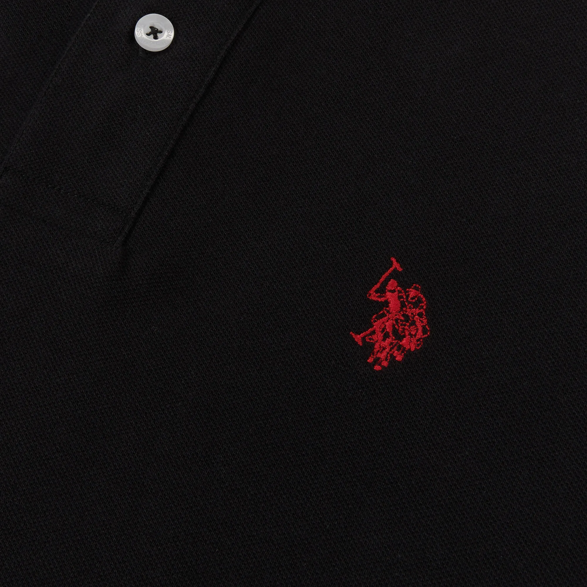 Mens Pique Polo Shirt in Black
