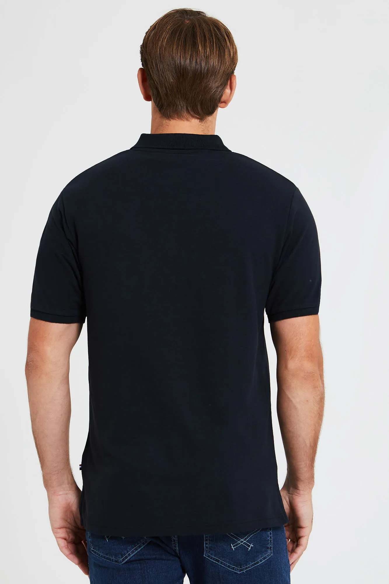 Mens Pique Polo Shirt in Black
