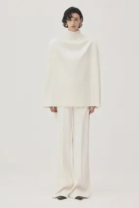 Minh Nga Trapezoid High Neck Satin Cape