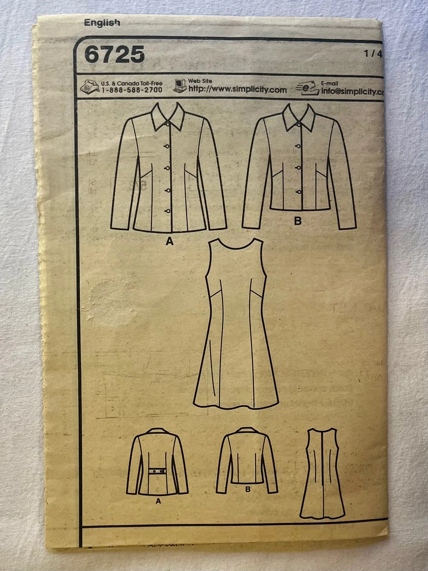 New Look 6725 CUT Misses Dress Size 12
