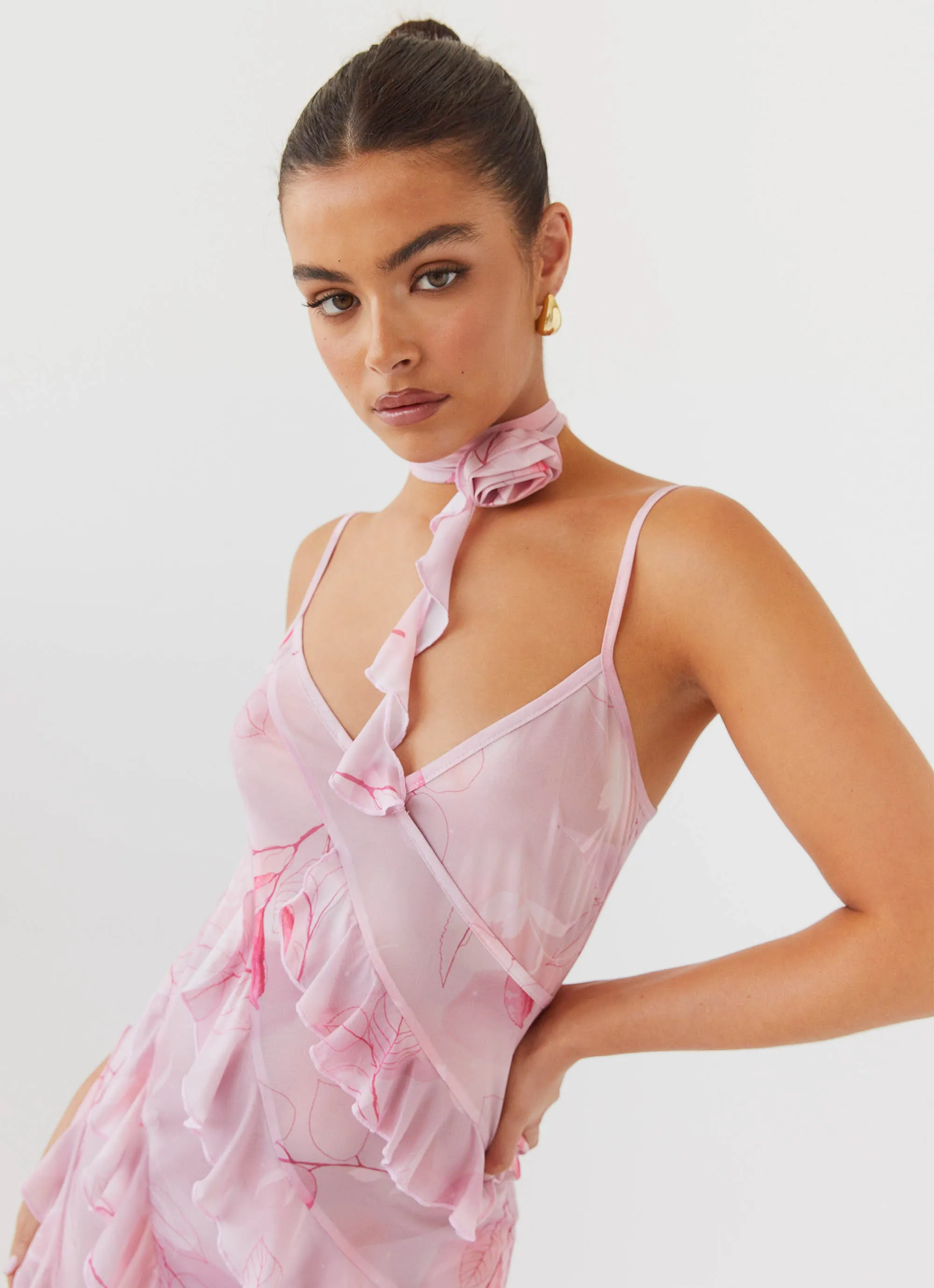 New Romantics Mesh Maxi Dress - Soft Pink