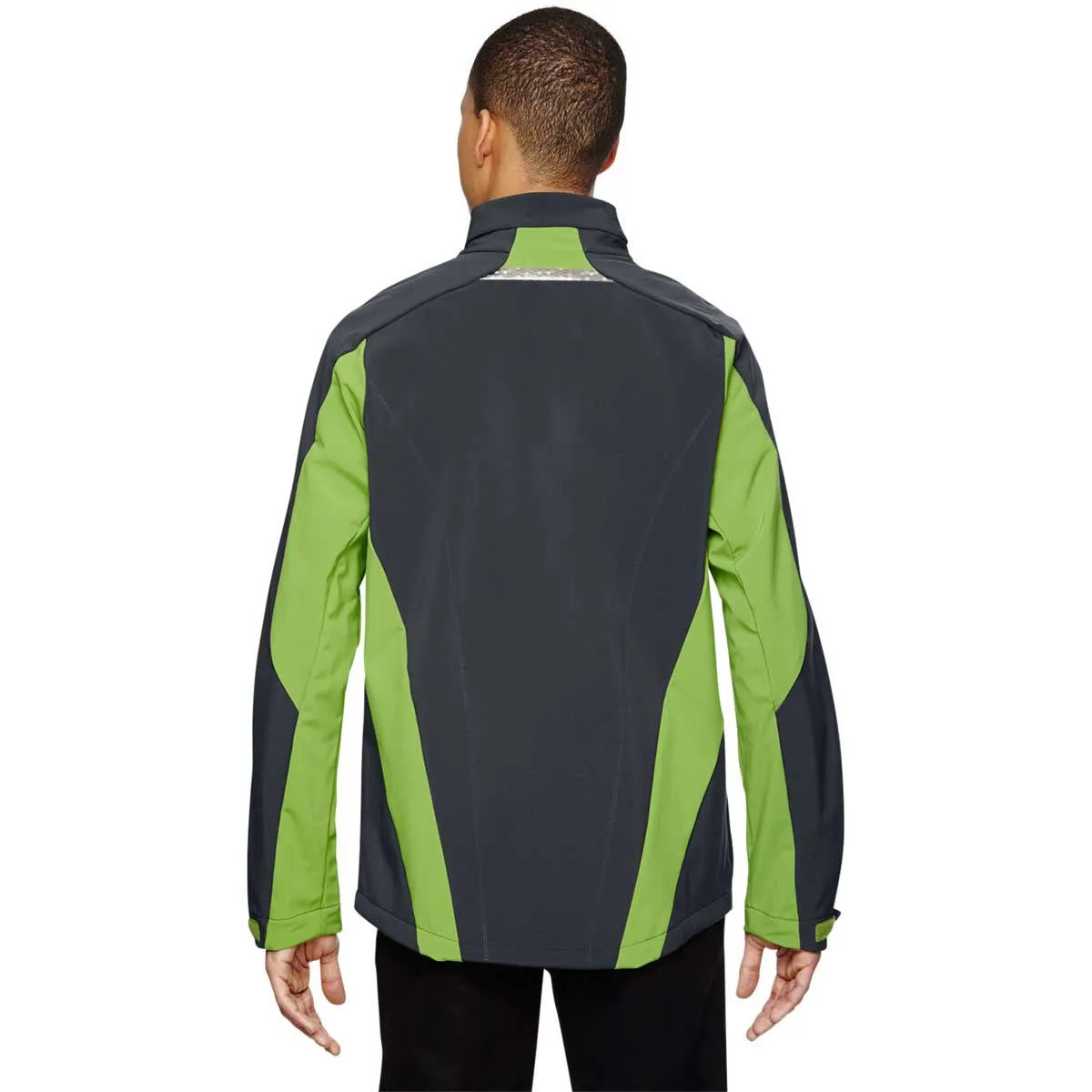 North End Men's Carbon/Acid Green Excursion Jacket with Laser Stitch Accents