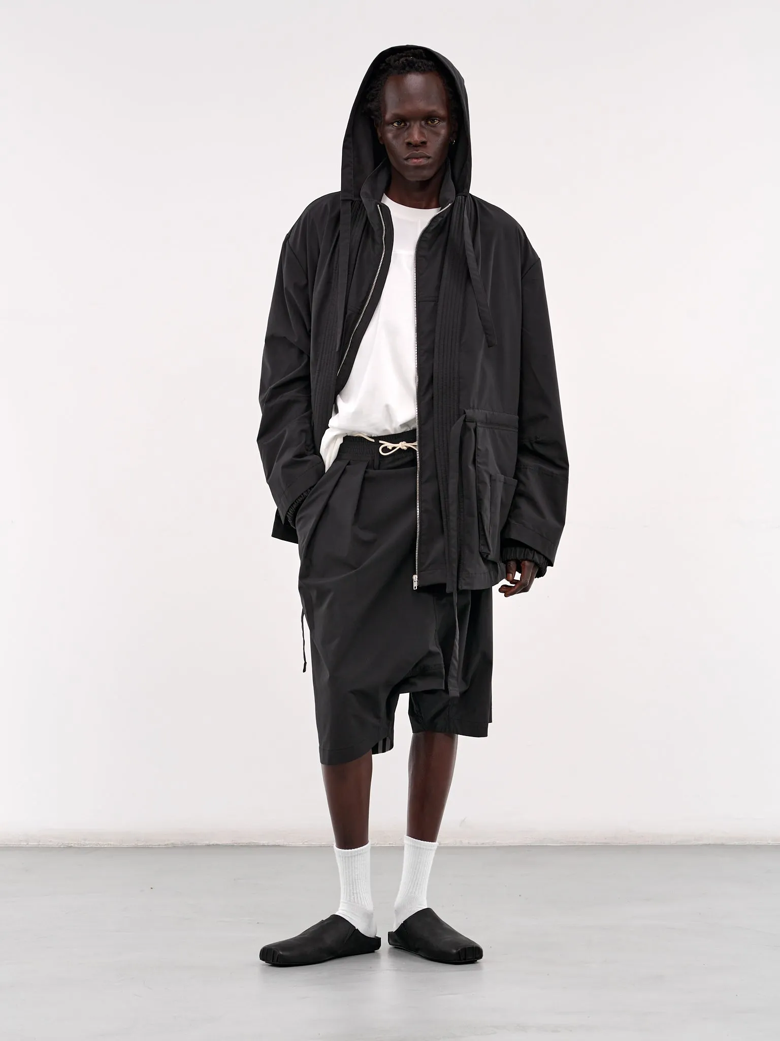 Nylon Multi-Pocket Kimono Jacket (25E96MXR10-999-BLACK)
