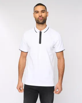 Oakden Zip Front Polo White