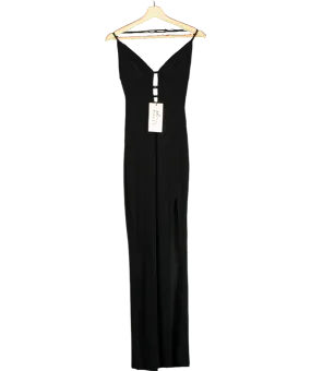Oh Polly Black Cut-out Halterneck Maxi Dress UK M