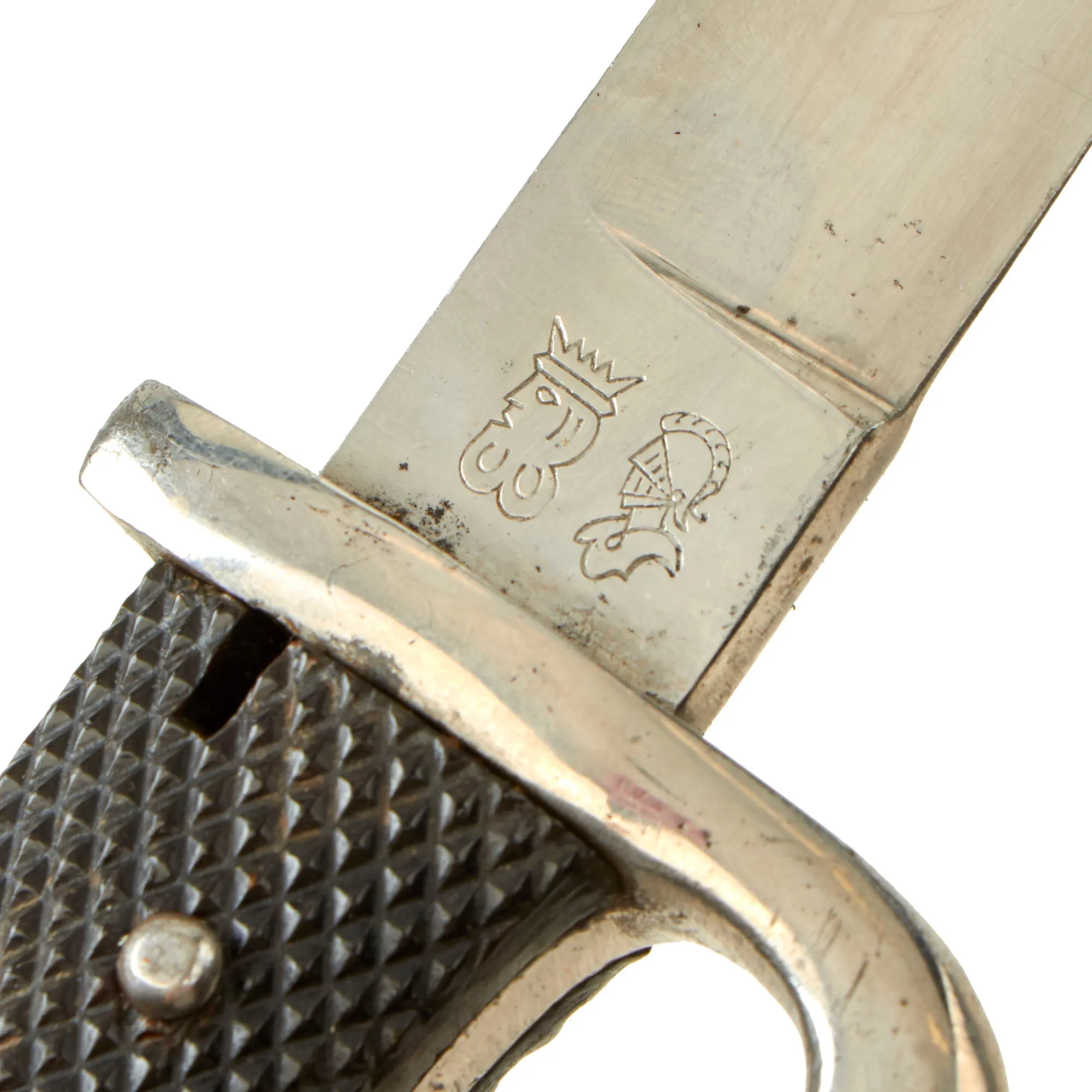 Original Imperial German WWI Cutdown Kurzes Seitengewehr M1898/05 Dress Bayonet by WKC Turned into Fighting Knife with Scabbard & Frog