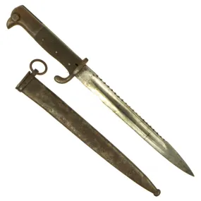 Original Imperial German WWI Kurzes Seitengewehr M1898 Sawback Dress Bayonet with Scabbard
