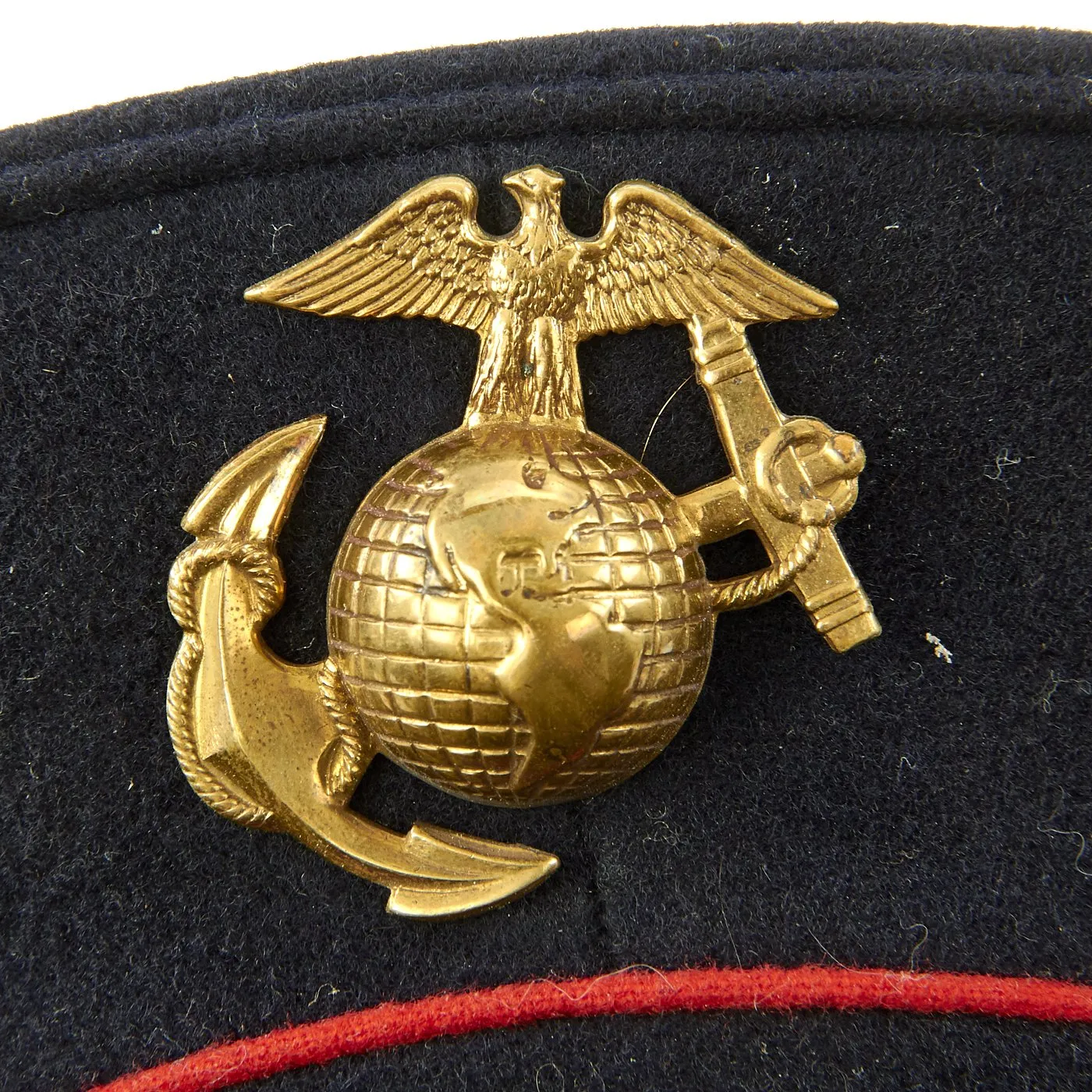 Original U.S. WWII Marine Dress Blue Uniform Visor Cap - Dated 1933