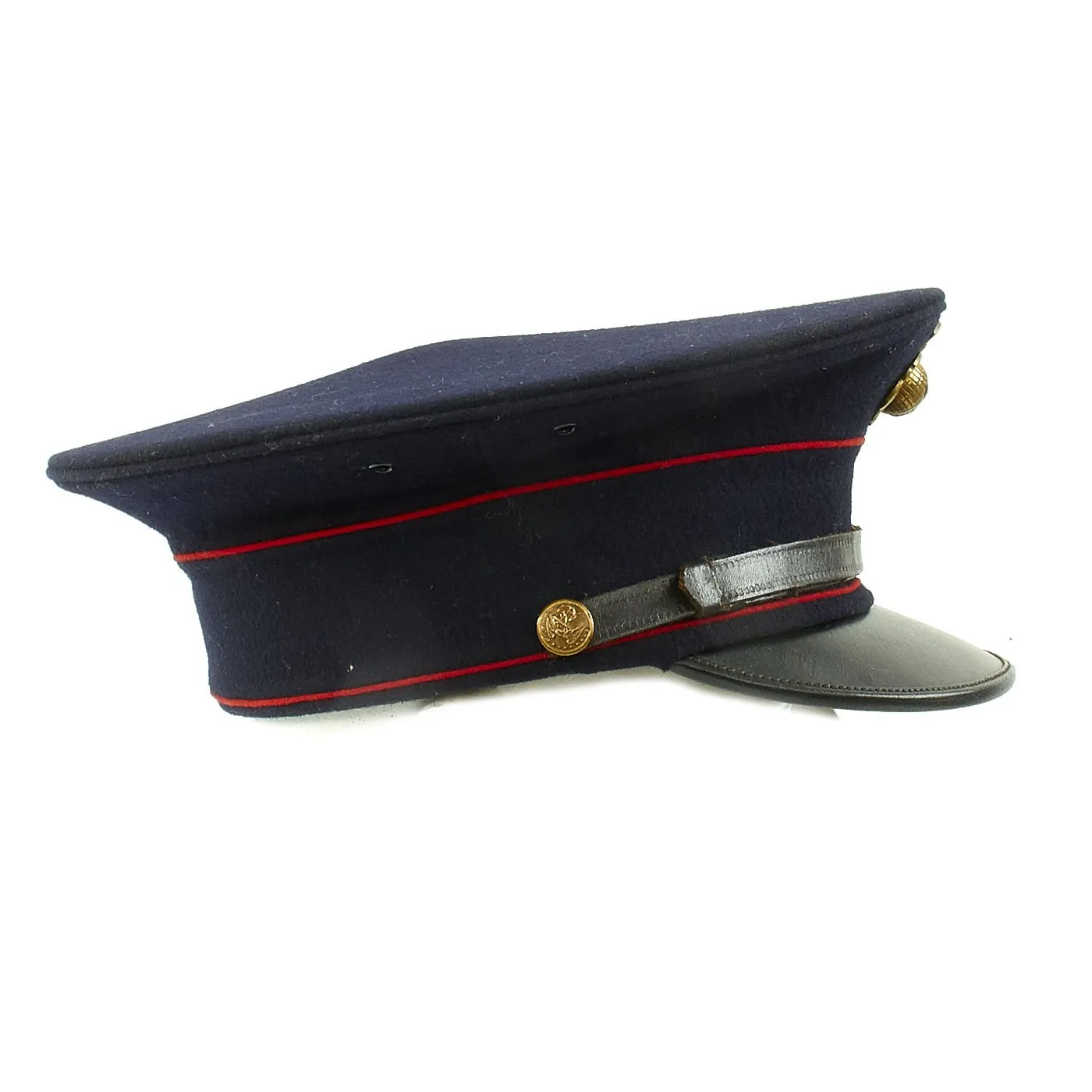 Original U.S. WWII Marine Dress Blue Uniform Visor Cap - Dated 1933
