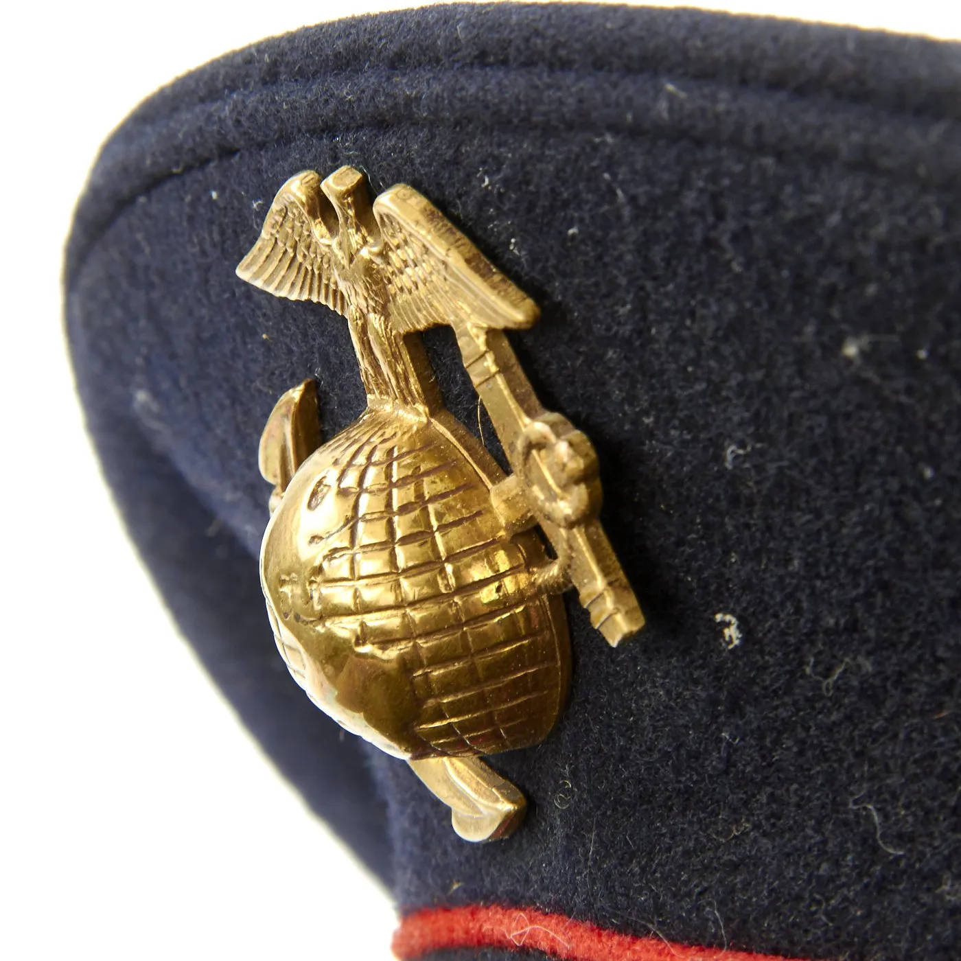 Original U.S. WWII Marine Dress Blue Uniform Visor Cap - Dated 1933