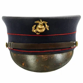Original WWI Era U.S. Marine Corps Dress Blue Enlisted Bell Crown Visor Cap by J.N. Susskind & Co.