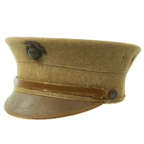 Original WWI Era U.S. Marine Corps Summer Dress Enlisted Bell Crown Visor Cap