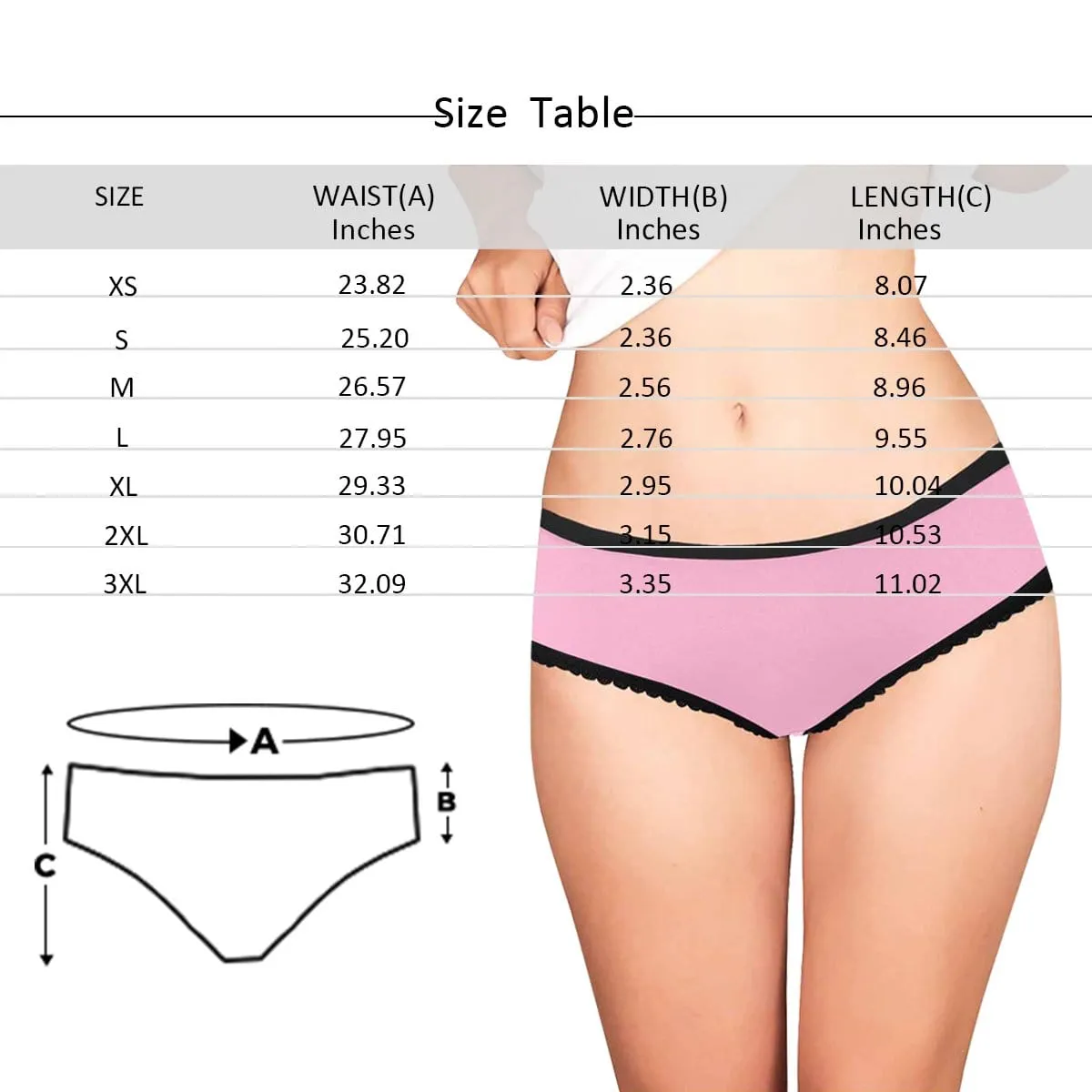 Personalized Face Underwear Custom Sweet Words Women's High-cut Briefs Valentine's Day Gift For Her
