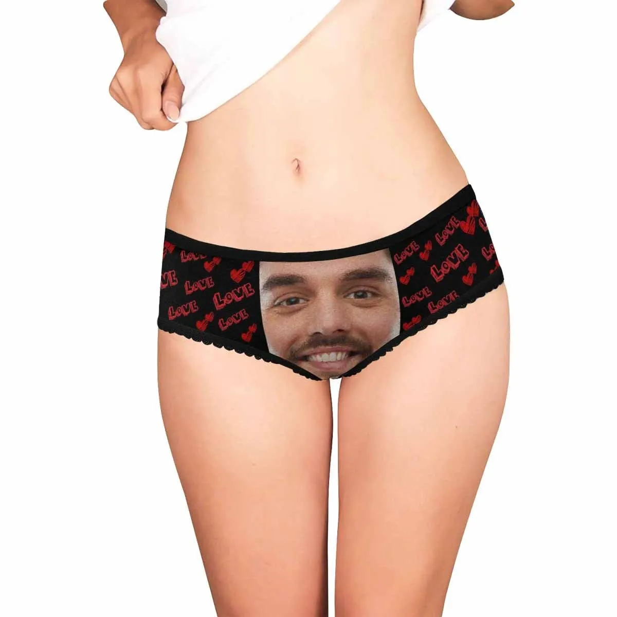 Personalized Face Underwear Custom Sweet Words Women's High-cut Briefs Valentine's Day Gift For Her