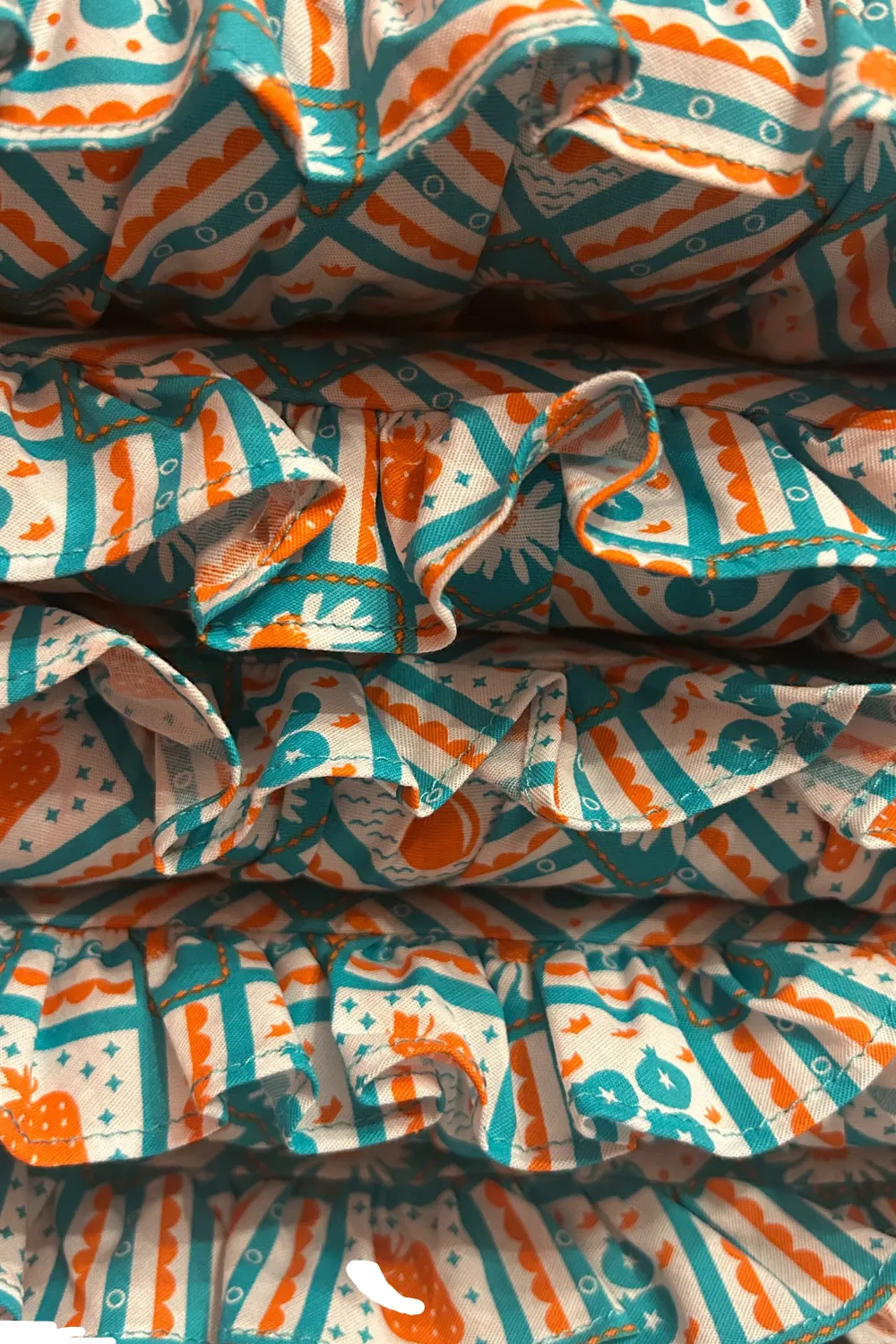 Picnic Ruffle Fluffle Maxi in Clementine & Teal