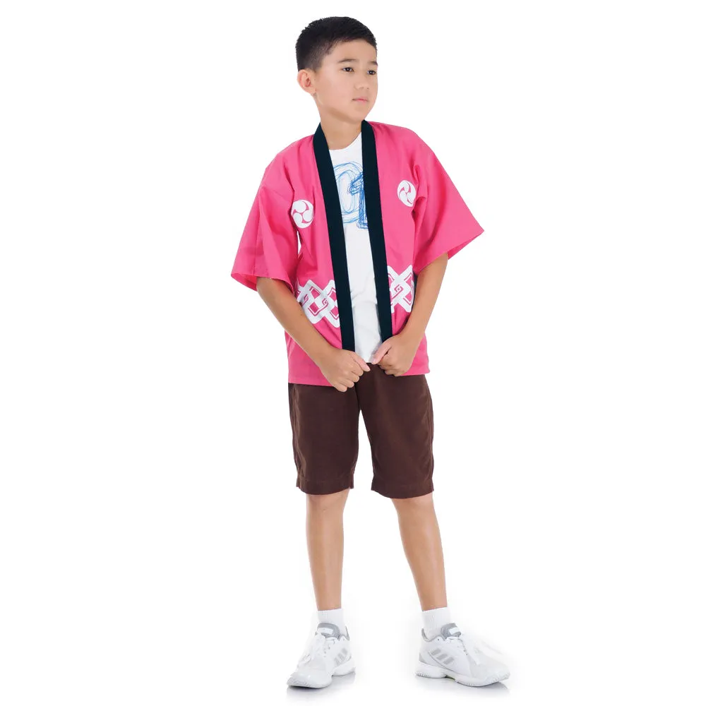 Pink Japanese Kids Happi Kimono Jacket