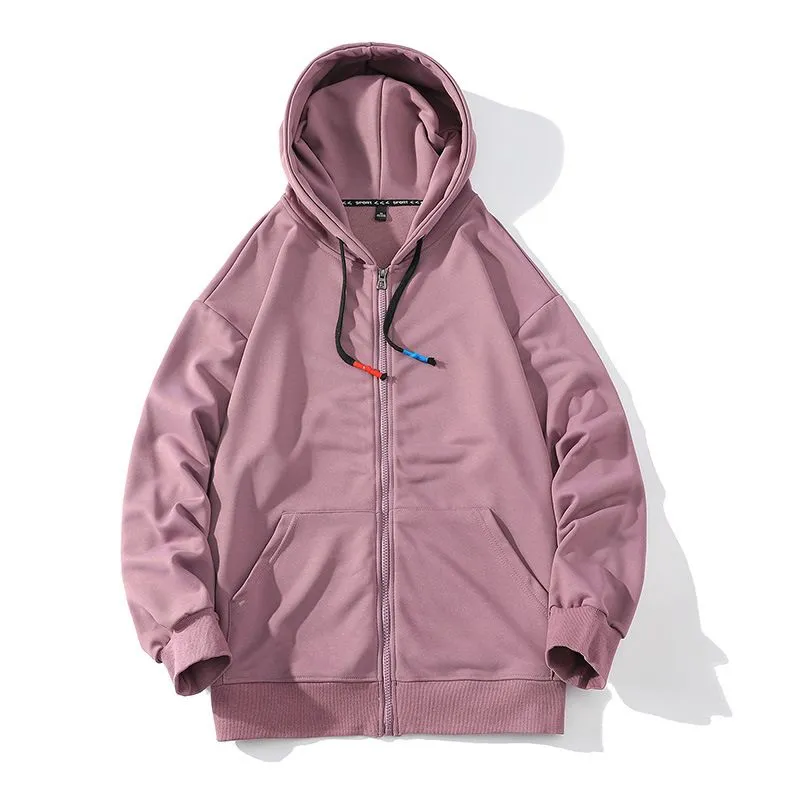 Pocket Zipper Cardigan Sweater Coat in Purple